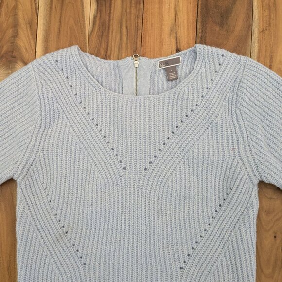 Light blue cropped fitted sweater - Picture 3 of 4